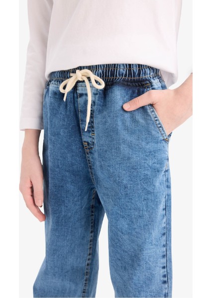 Erkek Çocuk Straight Fit Esnek Bantlı Paça Jean Pantolon E1051A825SP