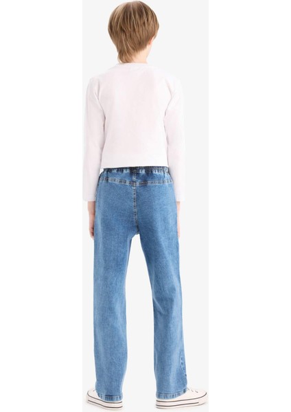 Erkek Çocuk Straight Fit Esnek Bantlı Paça Jean Pantolon E1051A825SP
