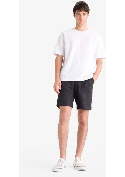 Relax Fit Beli Bağcıklı Bermuda Şort E1236AX25SM
