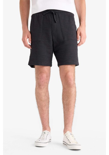 Relax Fit Beli Bağcıklı Bermuda Şort E1236AX25SM
