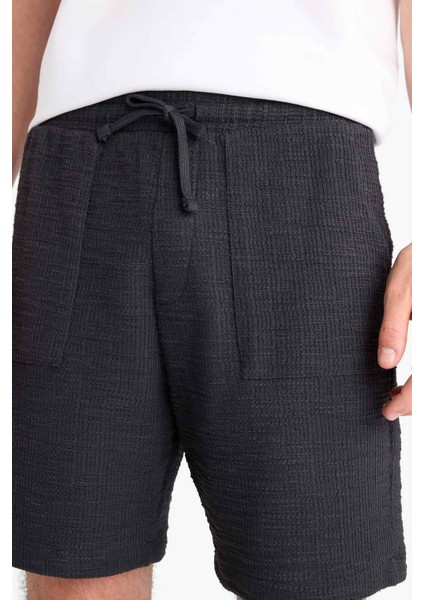 Relax Fit Beli Bağcıklı Bermuda Şort E1236AX25SM
