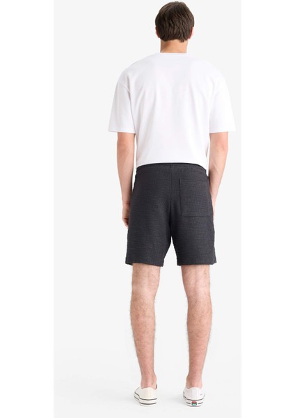Relax Fit Beli Bağcıklı Bermuda Şort E1236AX25SM