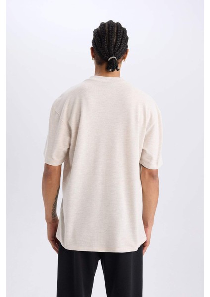 Fit NBA Los Angeles Lakers Oversize Geniş Kalıp Bisiklet Yaka Kısa Kollu Pike Tişört D8551AX25SP