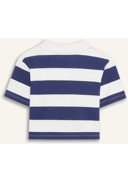 Kız Çocuk Relax Fit Çizgili Kısa Kollu Polo Tişört E0065A825SM