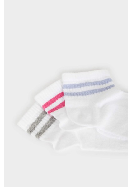 Kadın 3'lü Pamuklu Patik Çorap