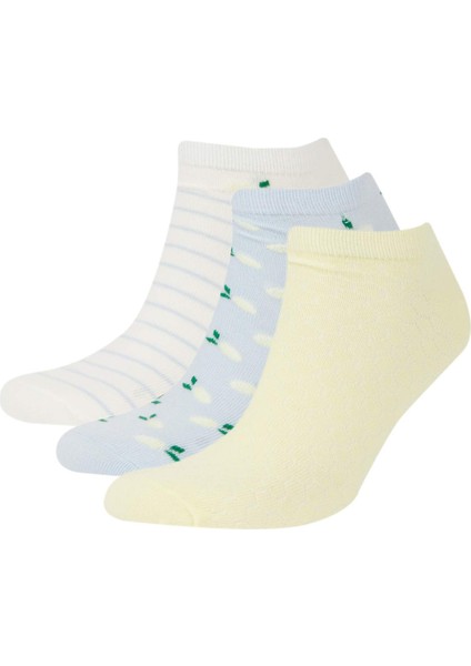 Kadın 3'lü Pamuklu Patik Çorap E2130AXNS