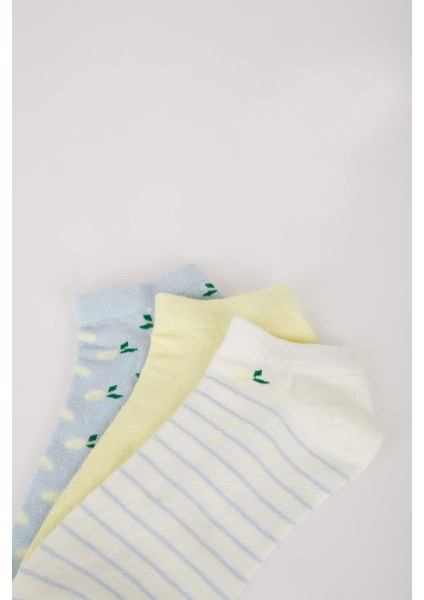 Kadın 3'lü Pamuklu Patik Çorap E2130AXNS