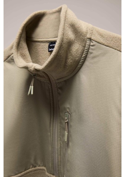 Fit Standart Fit Dik Yaka Fermuarlı Polar Sporcu Sweatshirt D9226AX24WN