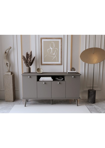 Lunaris Konsol 140 cm %100 Mdf Lake Ahşap Ayaklı