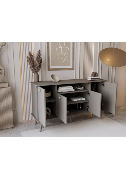 Lunaris Konsol 140 cm %100 Mdf Lake Ahşap Ayaklı fiyatları