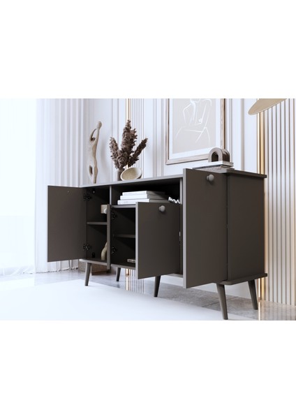 Lunaris Konsol 140 cm %100 Mdf Lake Ahşap Ayaklı modelleri