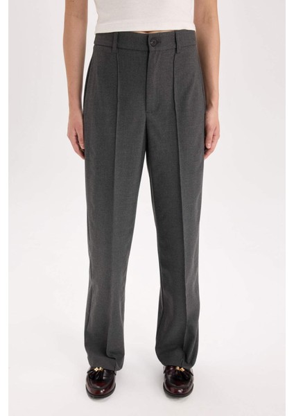 Wide Leg Klasik Kumaş Pantolon Normal Bel Geniş Paça Standart Boy E1518AX24WN