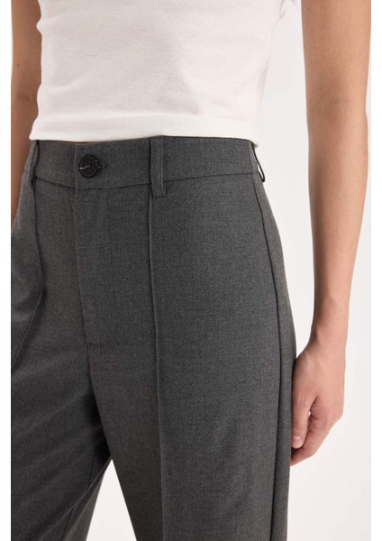 Wide Leg Klasik Kumaş Pantolon Normal Bel Geniş Paça Standart Boy E1518AX24WN