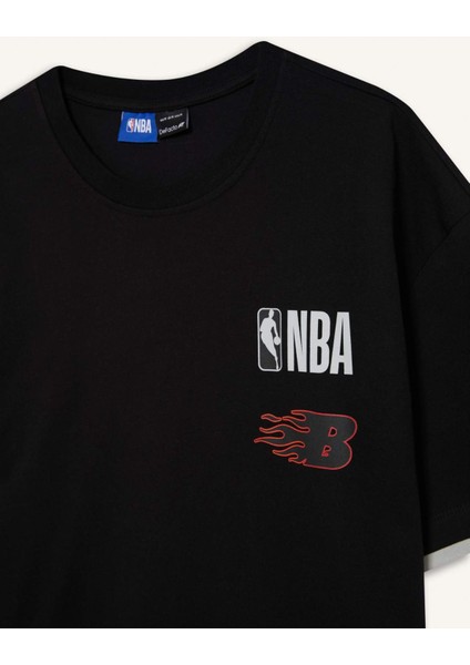 Fit NBA Brooklyn Nets Oversize Geniş Kalıp Bisiklet Yaka Sırt Baskılı Kısa Kollu Tişört D6562AX25SP