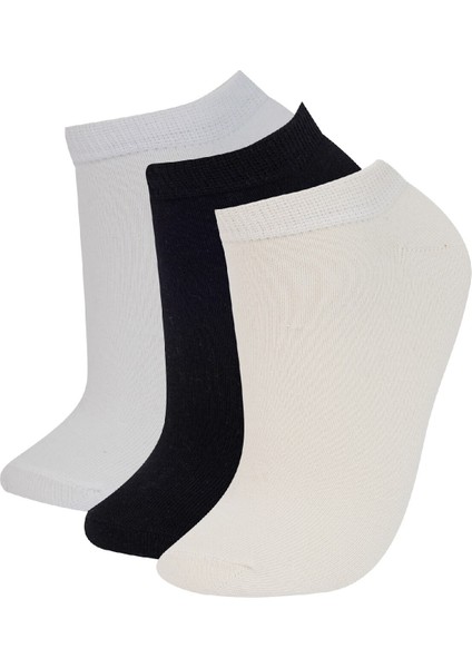 Kadın 3'lü Pamuklu Patik Çorap