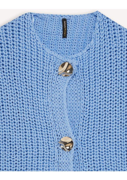 Relax Fit Düğmeli Cepli Triko Yelek E1960AX24WN