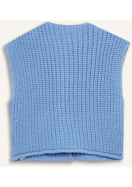 Relax Fit Düğmeli Cepli Triko Yelek E1960AX24WN