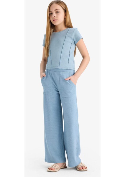 Kız Çocuk Wide Leg Geniş Bol Paça Beli Lastikli Eşofman Altı C1180A825SM