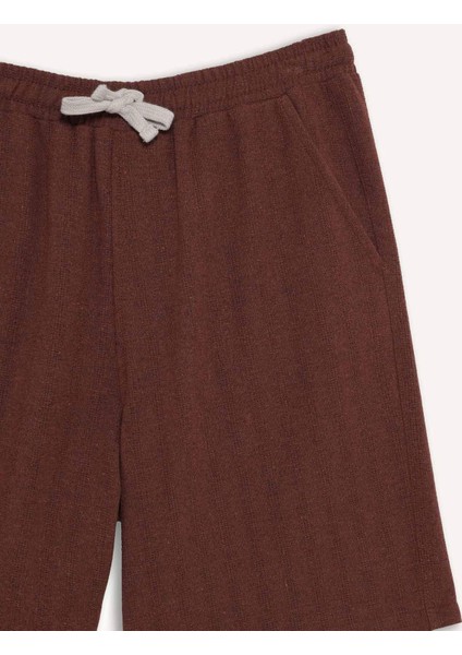 Regular Fit Jakarlı Bermuda Şort E0807AX25SM