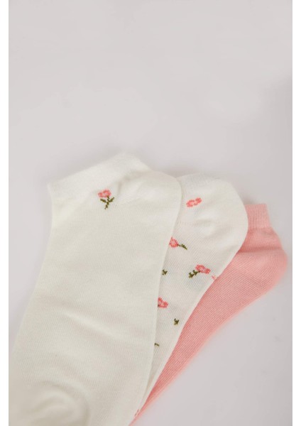 Kadın 3'lü Pamuklu Patik Çorap