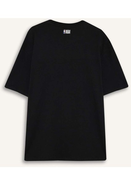 Fit NBA Los Angeles Lakers Oversize Geniş Kalıp Bisiklet Yaka Kısa Kollu Tişört D6714AX25SP