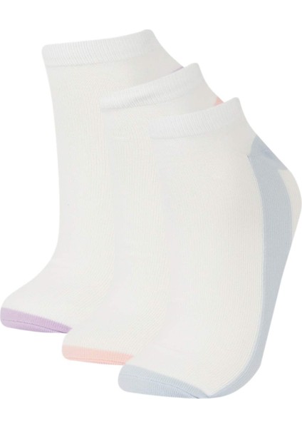 Kadın 3'lü Pamuklu Patik Çorap E2094AXNS