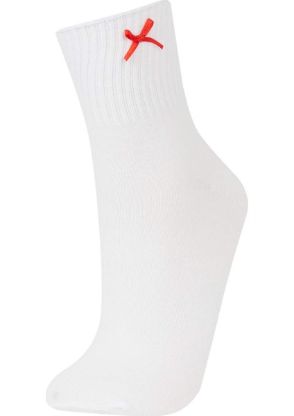 Kadın Kurdele 3'lü Pamuklu Soket Çorap