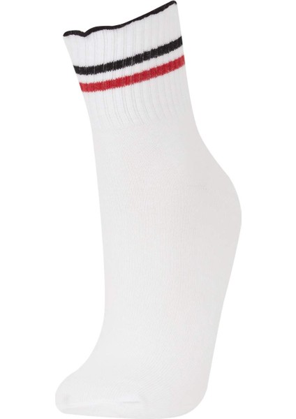 Kadın Kurdele 3'lü Pamuklu Soket Çorap