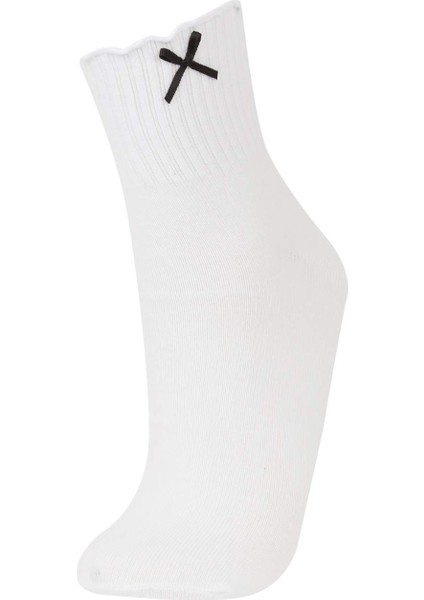 Kadın Kurdele 3'lü Pamuklu Soket Çorap