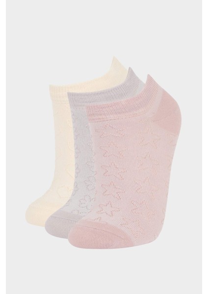 Kadın 3'lü Pamuklu Patik Çorap E2118AXNS