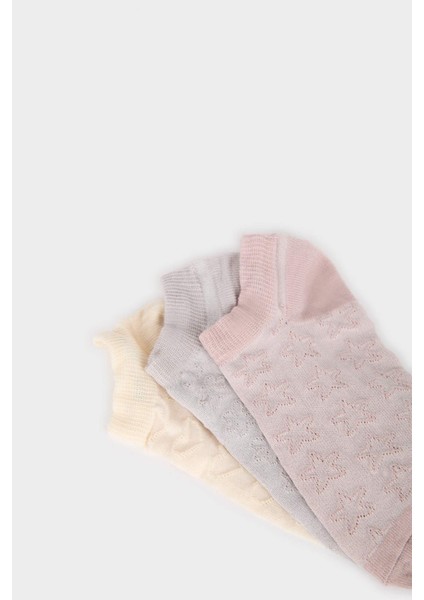 Kadın 3'lü Pamuklu Patik Çorap E2118AXNS