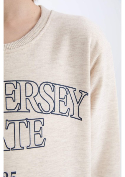 Erkek Çocuk Bisiklet Yaka Baskılı Sweatshirt D6210A824CW