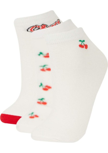 Kadın 3'lü Pamuklu Patik Çorap E2145AXNS