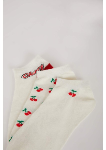 Kadın 3'lü Pamuklu Patik Çorap E2145AXNS