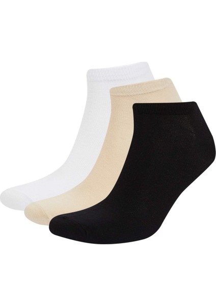 Kadın Dikişsiz 3'lü Bambu Patik Çorap E2098AXNS