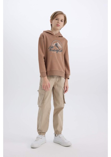 Erkek Çocuk Kapüşonlu Baskılı Sweatshirt D6219A824CW