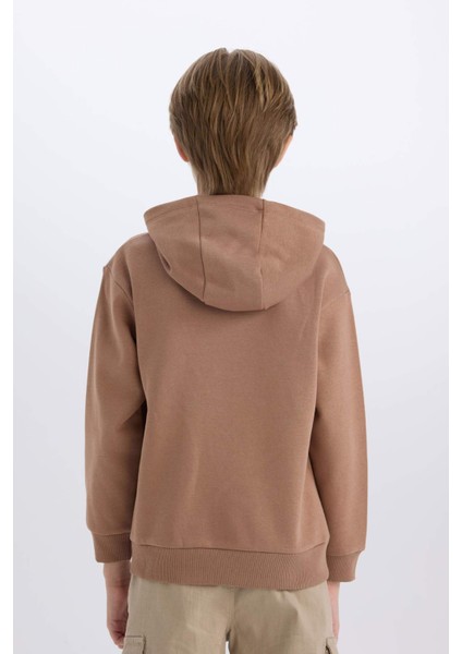 Erkek Çocuk Kapüşonlu Baskılı Sweatshirt D6219A824CW