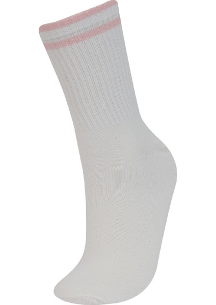 Kadın Rahat Lastikli 3'lü Pamuklu Uzun Çorap E2057AXNS