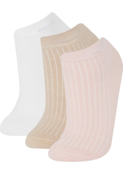 Kadın Dikişsiz 3'lü Bambu Patik Çorap E2099AXNS