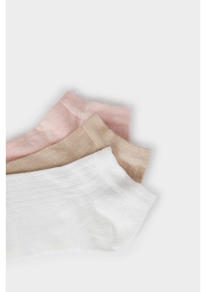 Kadın Dikişsiz 3'lü Bambu Patik Çorap E2099AXNS