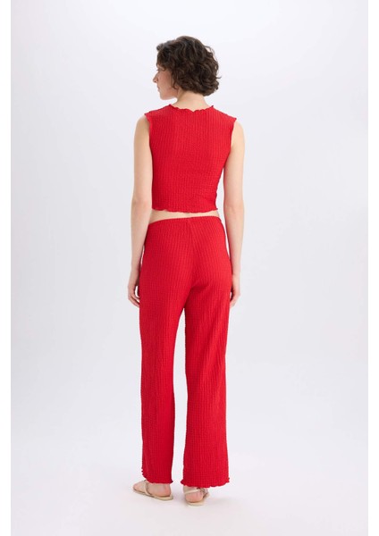 Regular Fit Beli Lastikli Basic Düz Bürümcük Pantolon D4415AX25SP