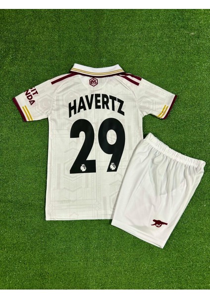 Arsenal 2025/26 Yeni Sezon Kai Havertz Deplasman Çocuk Forması (Beyaz)