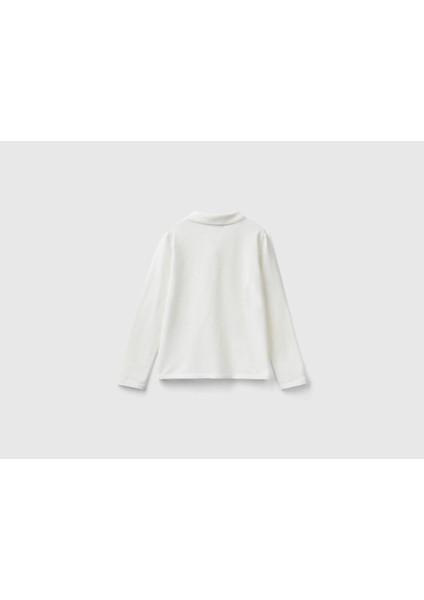 Kız Çocuk Ekru Logo Işlemeli Polo T-Shirt fiyatları