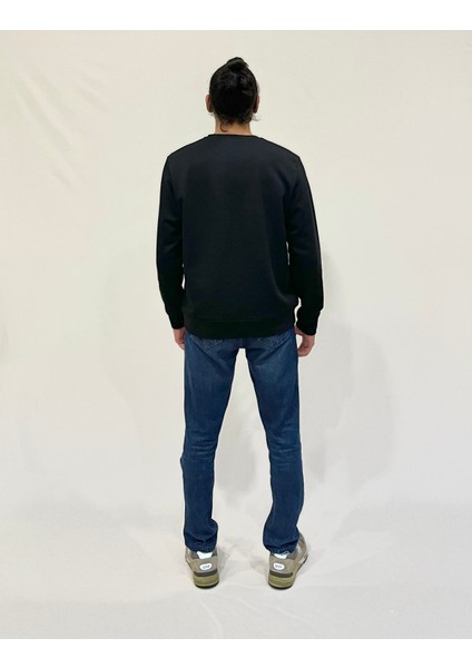 Erkek Bisiklet Yaka Rahat Kalıp 3 Iplik Kalın N Baskılı Sweatshirt SPR24SW25 fırsatları