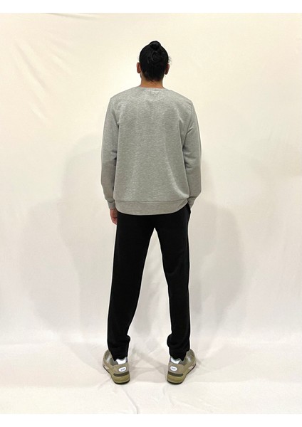 Erkek Bisiklet Yaka Rahat Kalıp 3 Iplik Kalın N Baskılı Sweatshirt SPR24SW25 fırsatları