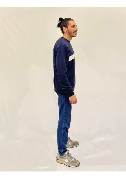 Erkek Bisiklet Yaka Rahat Kalıp 3 Iplik Kalın Garnili Sweatshirt SPR24SW35 fiyatları