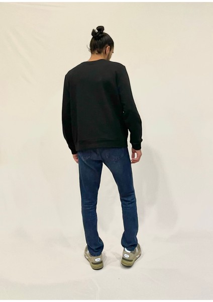 Erkek Bisiklet Yaka Rahat Kalıp 3 Iplik Kalın Californıa Baskılı Sweatshirt SPR24SW32 fırsatları