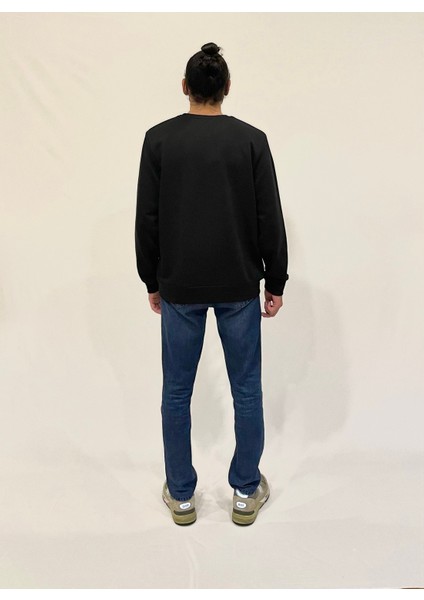 Erkek Bisiklet Yaka Rahat Kalıp 3 Iplik Kalın Garnili Sweatshirt SPR24SW35 fırsatları