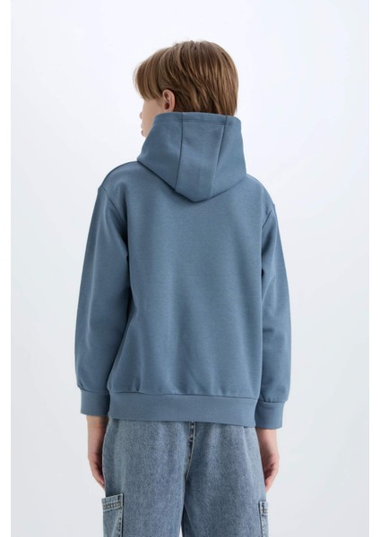 Erkek Çocuk Kapüşonlu Baskılı Sweatshirt D6226A824CW