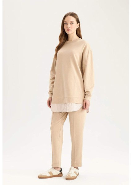 Harem Basic Düz Sweatshirt Kumaşı Pantolon D9363AX25SP